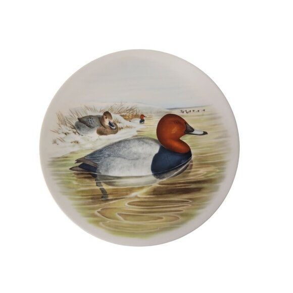 JKW Bavaria John Gould Red Crusted Duck Plate West Germany 1930 8" Porcelain Vtg - Picture 1 of 5